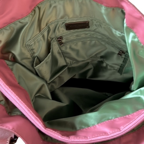 STRENESSE Blue Oversized Tote in Rose Pink Nylon with Brien Vegan Leather Trim - Picture 9 of 13